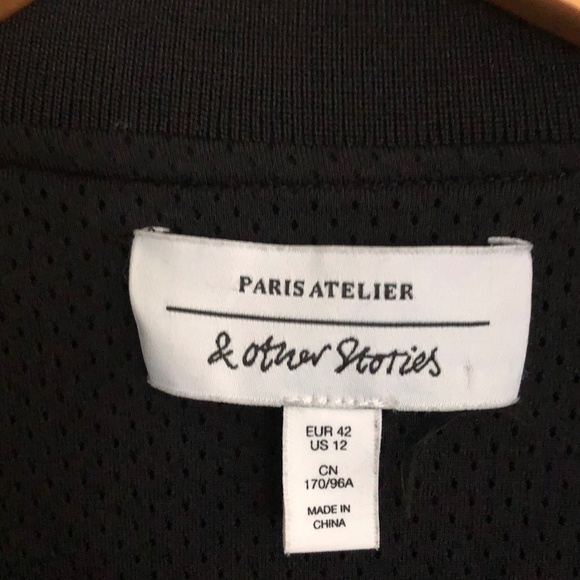 & Other Stories - Retro Black and White Track Top - Size 12 - Picture 6 of 6